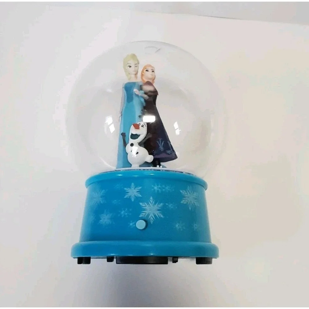 Disney Frozen Elsa & Anna Winter Wonders Gemmy Musical Waterless Snow Globe 6